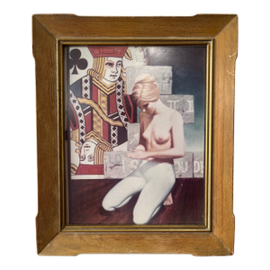1970s Surrealist Figural Collage Photograph in Gilt Wood Frame, Postmodern Nude