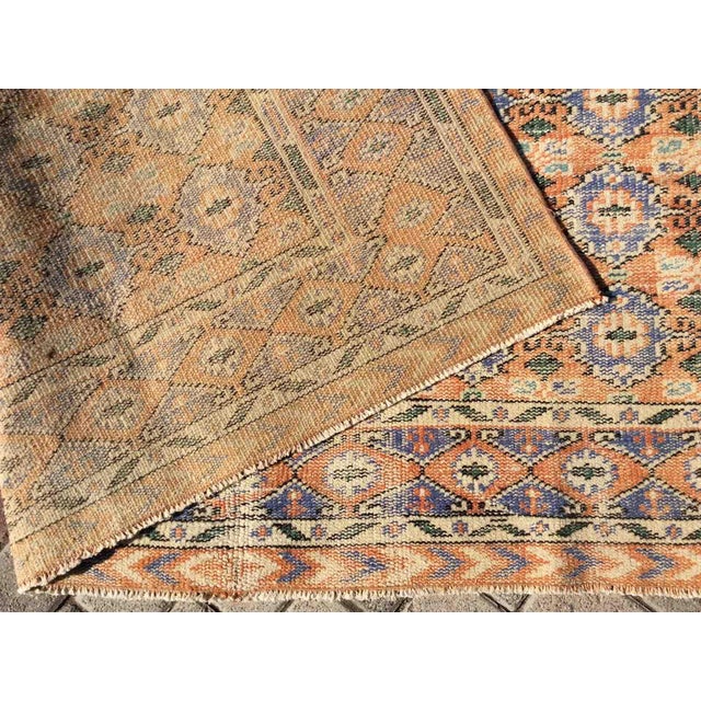 Textile Vintage Distressed Bukhara Area Rug - 85" X 124" For Sale - Image 7 of 8