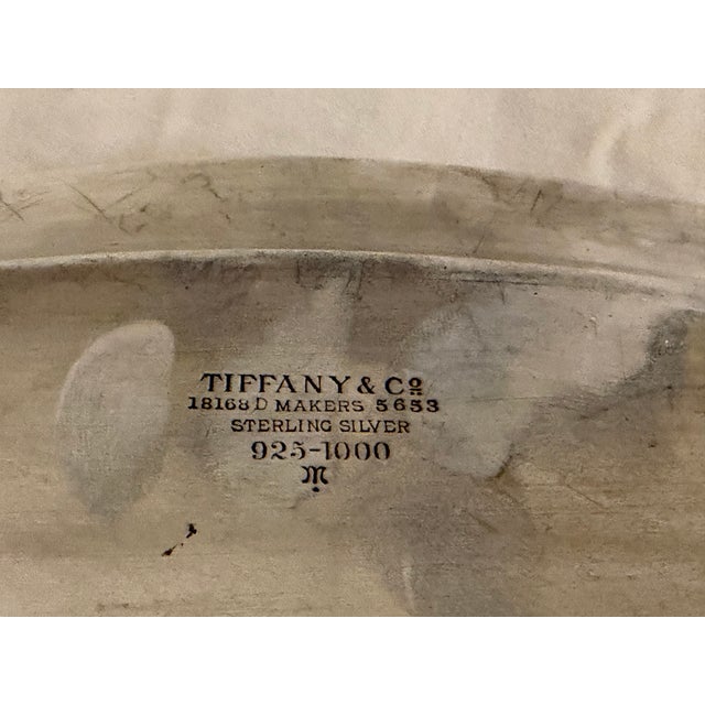 Antique Tiffany & Co. Sterling Silver Oval Dish With Ornate Floral Handle For Sale - Image 6 of 10