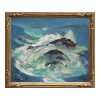 Ocean Wave, Mid Century Modern Abstracted Seascape by Jon Blanchette For Sale