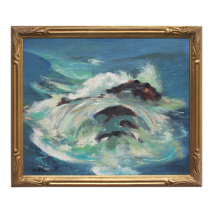 Ocean Wave, Mid Century Modern Abstracted Seascape by Jon Blanchette