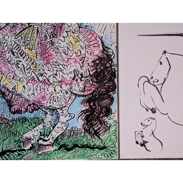 Modern Pablo Picasso, Jacqueline Riding, Offset Color Lithographs, 1961, Set of 2 For Sale - Image 3 of 6