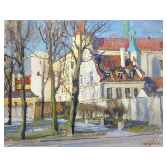 Valery Bayda, Town, The Embankment, 2017, Oil on Canvas For Sale