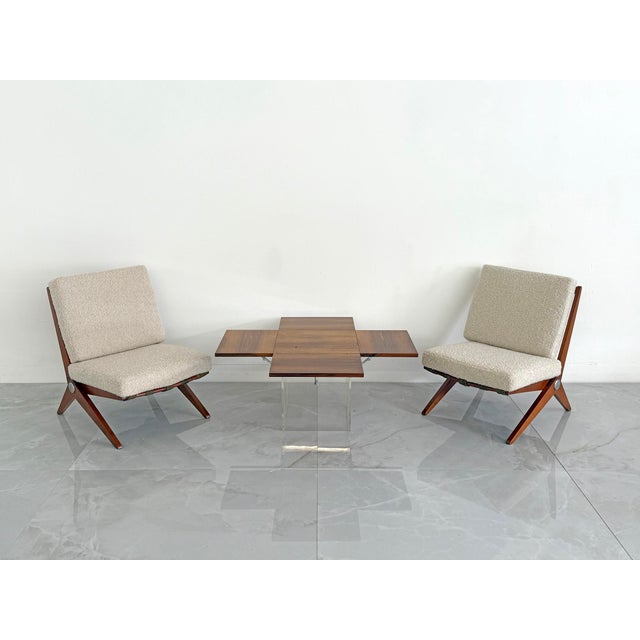 Brown Rare Rosewood & Lucite Tic-Tac-Toe Expandable Coffee Table by Vladimir Kagan For Sale - Image 8 of 11