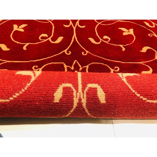 Nepalese Garnet & Beige Rug, 1980s For Sale - Image 4 of 15