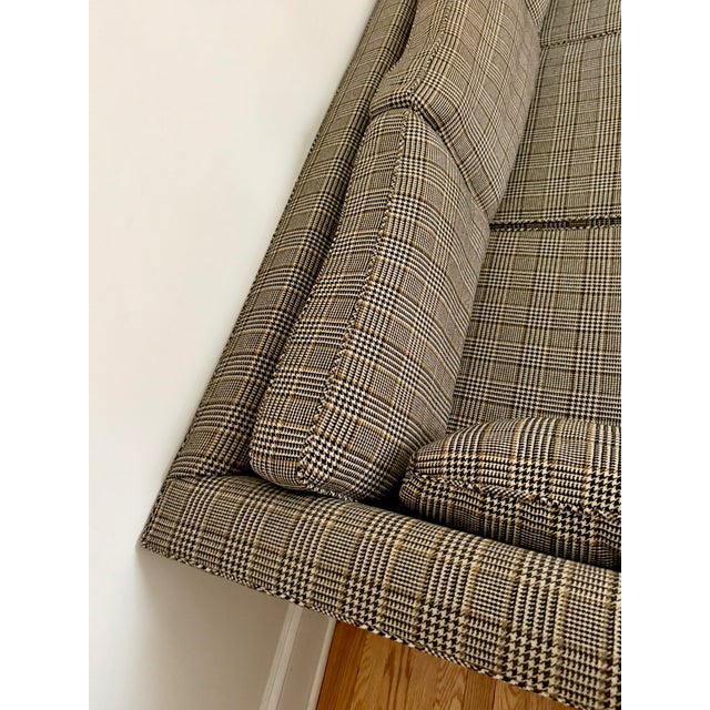 Mid-Century Modern Midcentury Tweed Houndstooth Plaid Sofa For Sale - Image 3 of 14
