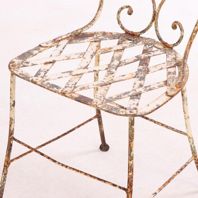 Metal 1950s French Iron Garden Chairs - Set of 4 For Sale - Image 7 of 7