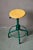 Wood Industrial Adjustable Workshop Stool in Green Metal and Yellow Wood, 1960s For Sale - Image 7 of 9