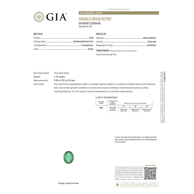 Green Gia Certified Emerald in a Bespoke Heirloom Setting For Sale - Image 8 of 8