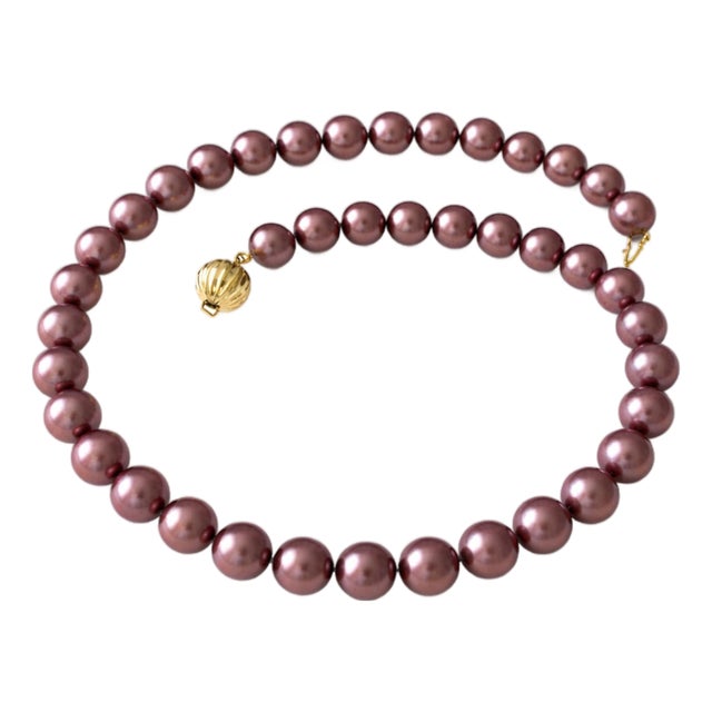Genuine Edison Freshwater Pearl Necklace With 14k Gold Clasp For Sale
