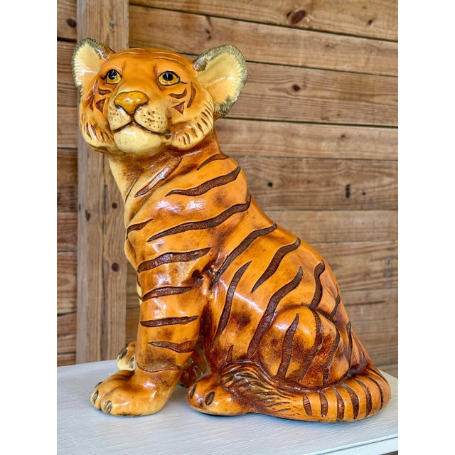 Mid 20th Century Mid-20th Century Marwal Cast Resin Tiger Cub Sculpture For Sale - Image 5 of 10