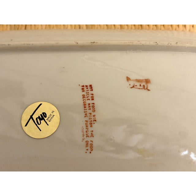 Hand Painted Embossed Horse and Carriage Porcelain Tray For Sale - Image 12 of 12