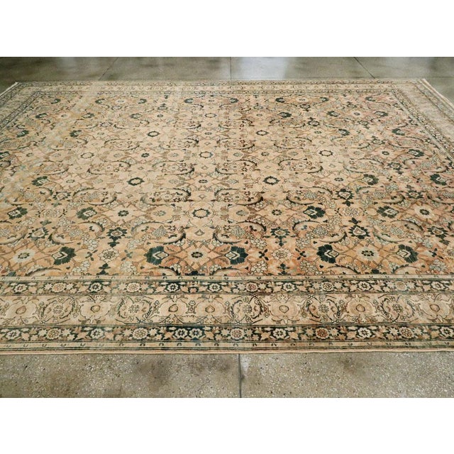 Beige Galerie Shabab Collection Early 20th Century Handmade Persian Lavar Kerman Room Size Carpet, Circa 1920 For Sale - Image 8 of 10