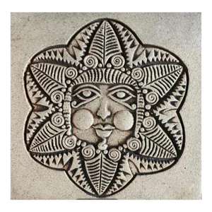 Vintage 1970s Studio Pottery Sun Tile Wall Art Signed by John Wenzel