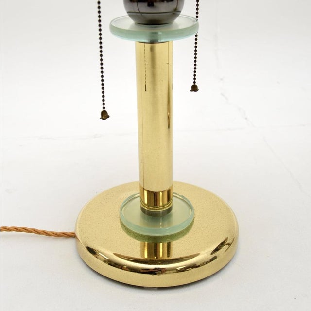 Gold Vintage Brass and Glass Table Lamps, 1970, Set of 2 For Sale - Image 8 of 10