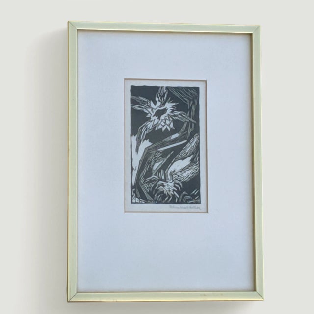 Early 20th Century Abstract "March" Linocut Signed by Helen West Heller For Sale - Image 4 of 10