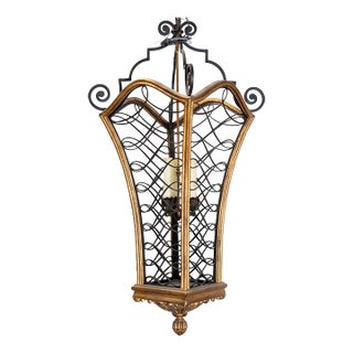 Late 20th Century Large Giltwood Lantern For Sale