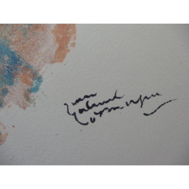 Modern Jean-Gabriel Domergue, Young Woman with a Blue Fascinator, Original Signed Lithograph For Sale - Image 3 of 4