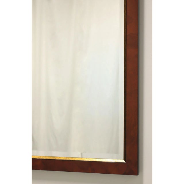 Late 20th Century Late 20th Century Burl Elm Rectangular Beveled Wall Mirror For Sale - Image 5 of 8
