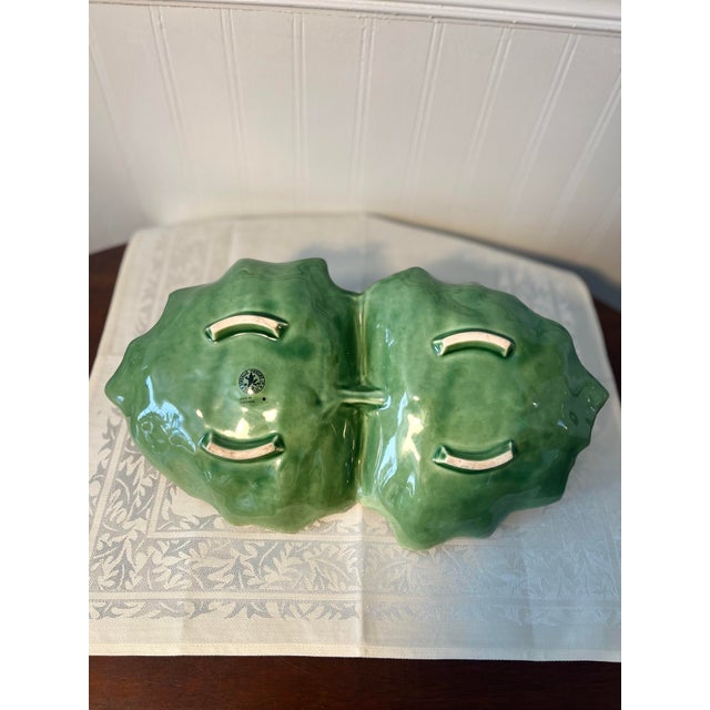 Bordallo Pinheiro Vintage Bordallo Pinheiro Majolica Relish Dish For Sale - Image 4 of 5