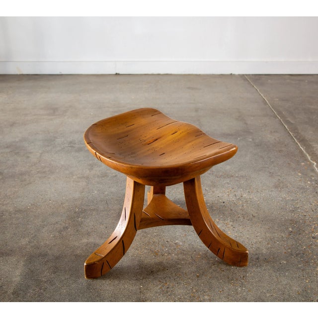 1960s 1966 Madison Park Ambrosia Maple Thebes Style Stool Adolf Loos For Sale - Image 5 of 10