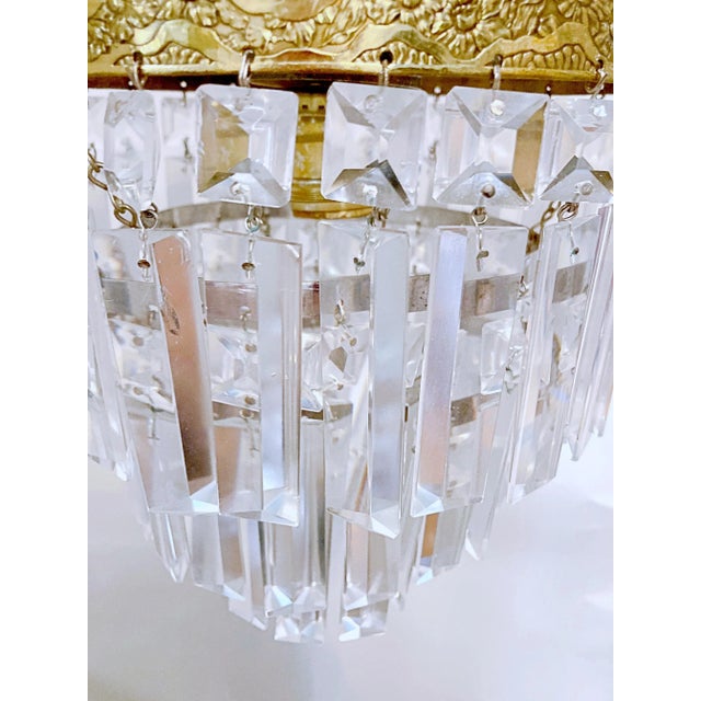 1950s Vintage Italian Upside Down Layered Cake Rim Chandelier For Sale - Image 5 of 11