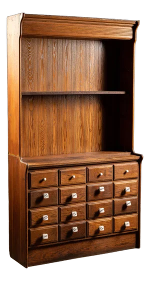 1910s Early American Wooden Apothecary Hutch
