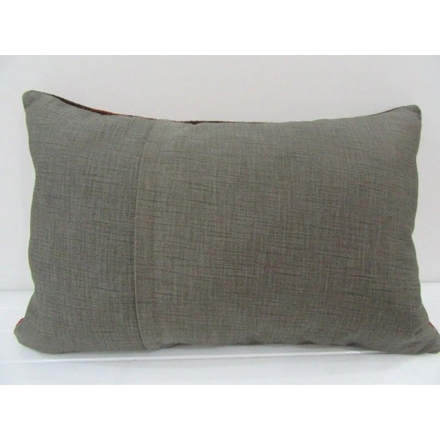 Turkish Handmade Striped Red Kilim Pillow Cover For Sale - Image 3 of 4