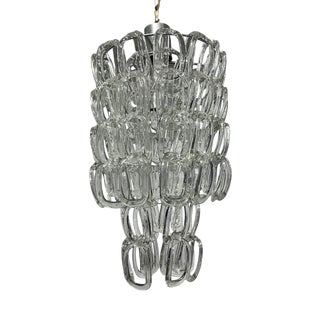 Mid-Century Murano Glass Chandelier attributed to Angelo Mangiarotti for Vistosi, 1960s For Sale