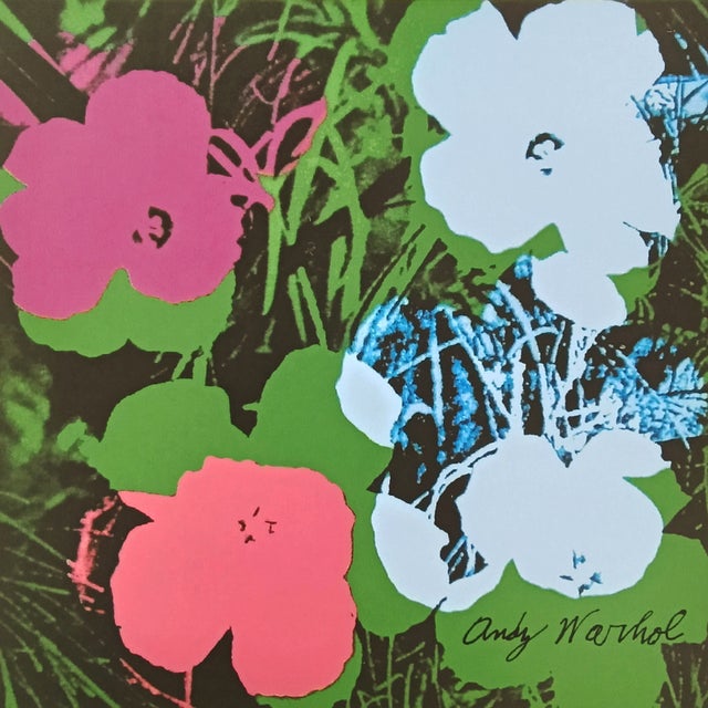 Andy warhol "flowers" limited edition lithograph by cmoa. limited edition lithograph n 96 / 500 - numbers signed in...