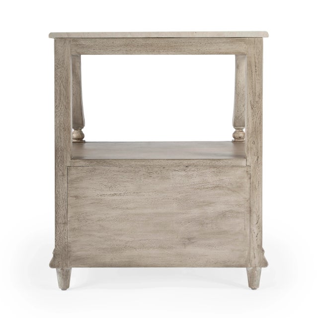 Mabel Marble Nightstand, Gray For Sale - Image 9 of 11