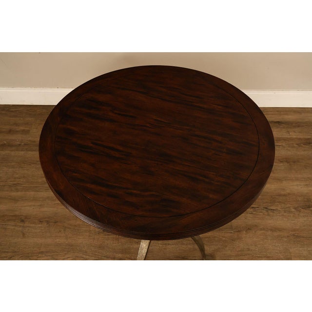 Rustic Theodore Alexander 'L'Usine' Round Bistro Accent Table For Sale - Image 3 of 18