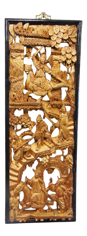 Chinese Gilt Carved Wood Wall Plaque