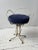 Vintage White-Painted Iron Petal Back Vanity Chair With Navy Suede Seat, Circa Mid-20th Century For Sale In New York - Image 6 of 16