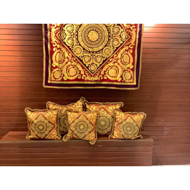 Atelier Versace Atelier Versace Multi Color Baroque Velvet Pillows - Set of 3 For Sale - Image 4 of 10