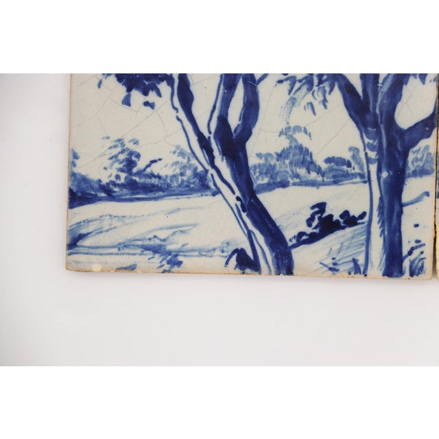 19th Century Set of Two Tiles Depicting Trees, Portuguese Baroque For Sale - Image 6 of 10