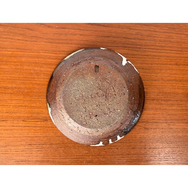 Mid-Century Modern Danish Studio Pottery Bowl or Wall Plate from Jim & Henny Waldorff, Svaneke, Bornholm, 1960s For Sale - Image 14 of 17