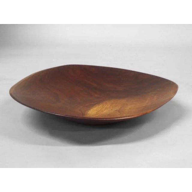 Rude Osolnik Turned Biomorphic Walnut Bowl by Rude Osolnik For Sale - Image 4 of 4