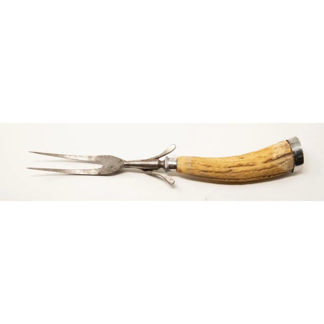 Mid 20th Century Sterling Silver and Antler Handle Carving Set- 2 Pieces For Sale In Nashville - Image 6 of 13