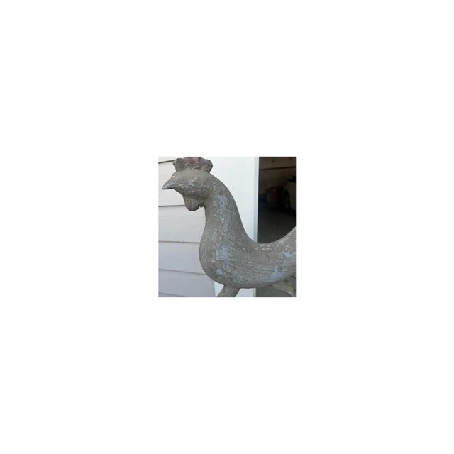 Rustic 19th Century Full-Bodied Original Painted Rooster Weathervane For Sale - Image 3 of 6