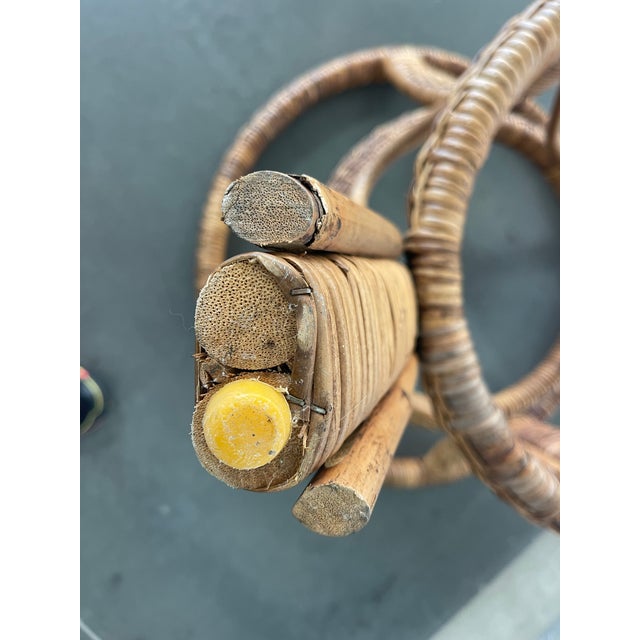 Vintage Rattan Dining Table Base, Mid 20th Century, Boho, Hollywood Regency For Sale - Image 11 of 16