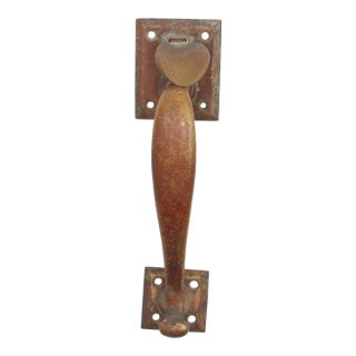 Vintage 9.25 In. Patina Cast Brass Door Pull For Sale