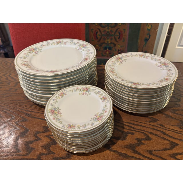 Traditional Mid 20th Century Noritake Memory China Set W/ Multicolor Florals & Gold Trim - 93 pcs For Sale - Image 3 of 7