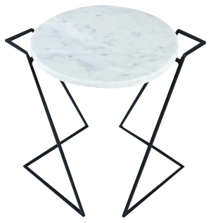 Saturno Side Table in Carrara Marble by Nicola Di Froscia