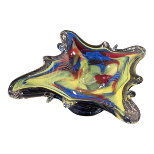 Mid 20th Century Italian Murano Style Sculptural Art Glass Bowl