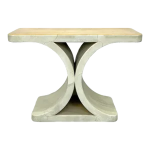Patinated Karl Springer Jmf Goatskin Console Table, Signed, 1970's