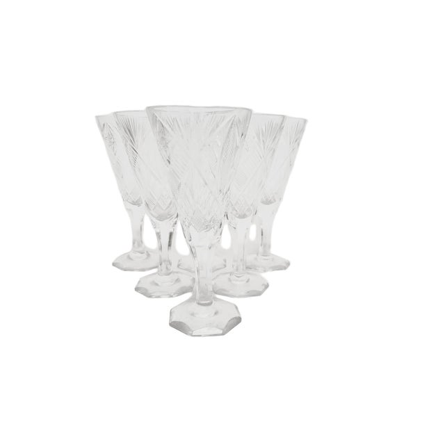 Art Deco Polish Champagne Glasses, 1900s, Set of 6 For Sale - Image 5 of 14