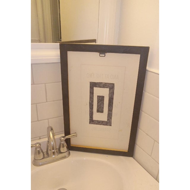 Reversible Mixed-Media Text Print & Hand-Drawn Geometric Canvas Wall Art - 12" X 18" For Sale - Image 12 of 12