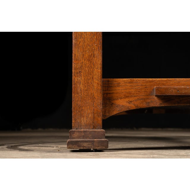 Early 20th Century Arts and Crafts Quarter Sawn Oak Library Table For Sale - Image 9 of 9