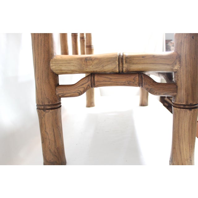 Camel Bamboo Loveseat Bench For Sale - Image 8 of 9